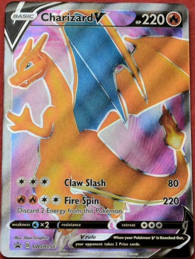FULL ART Charizard V ULTRA RARE PROMO Pokemon SWSH050 Champion’s Path Holo – LP