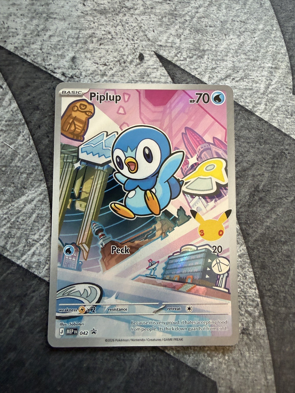 First Partner Illustration Series 1 Piplup Black Star Promo – NM (PACK FRESH)