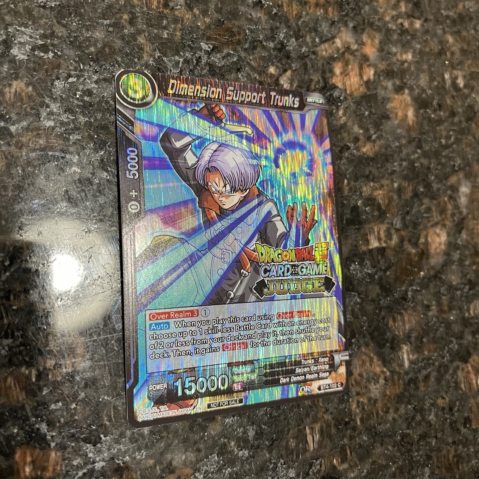 Dimension Support Trunks BT4 Judge Stamp Foil Dragon Ball Super Card Game | NM