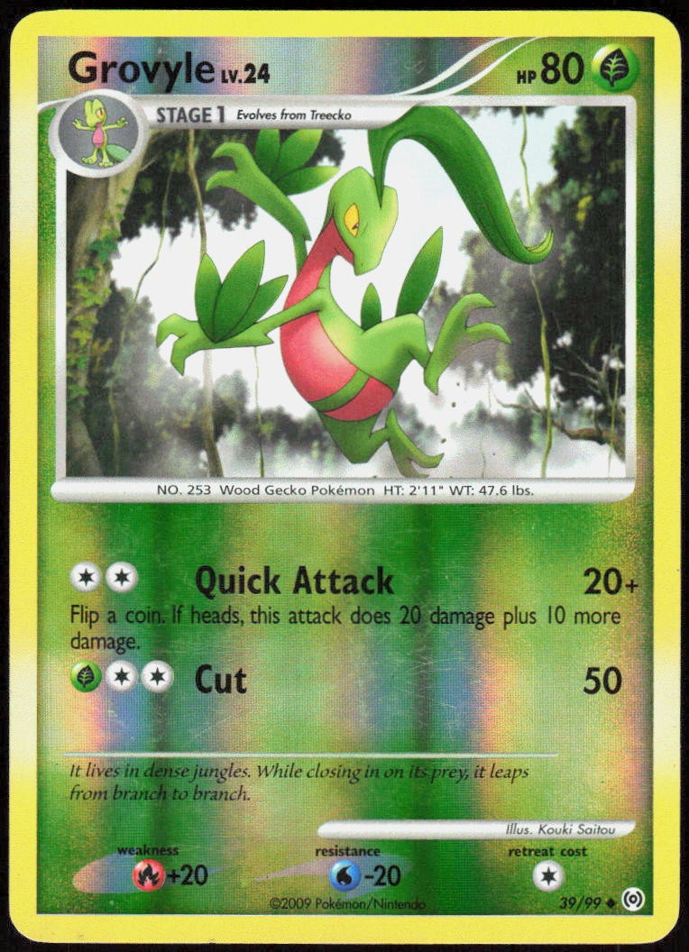 Grovyle 39/99 Uncommon Arceus Pokemon Reverse Holo Lightly Played