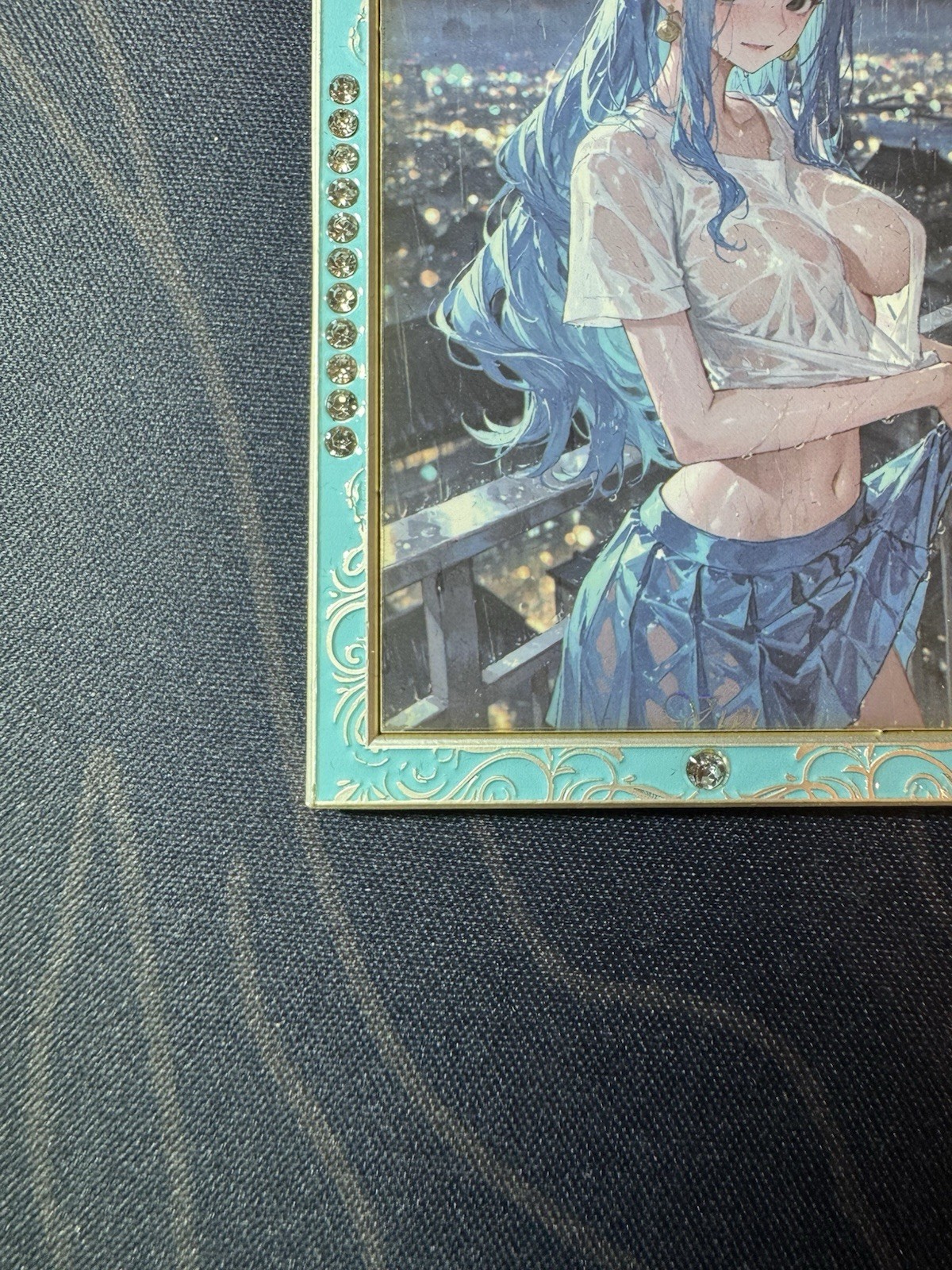 Vivi Shorts Wet One Piece Metal Character Diamond Card Goddess Waifu