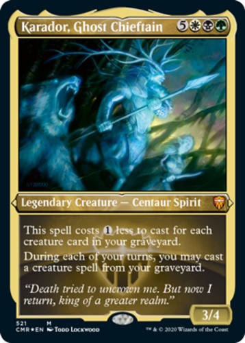 x1 Karador, Ghost Chieftain – Foil Etched M MTG Commander Legends M/NM, English