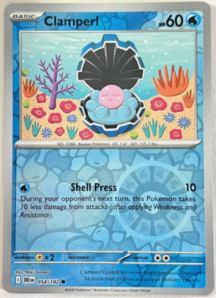 Clamperl 054/182 – Destined Rivals – Reverse Holo – NM/M