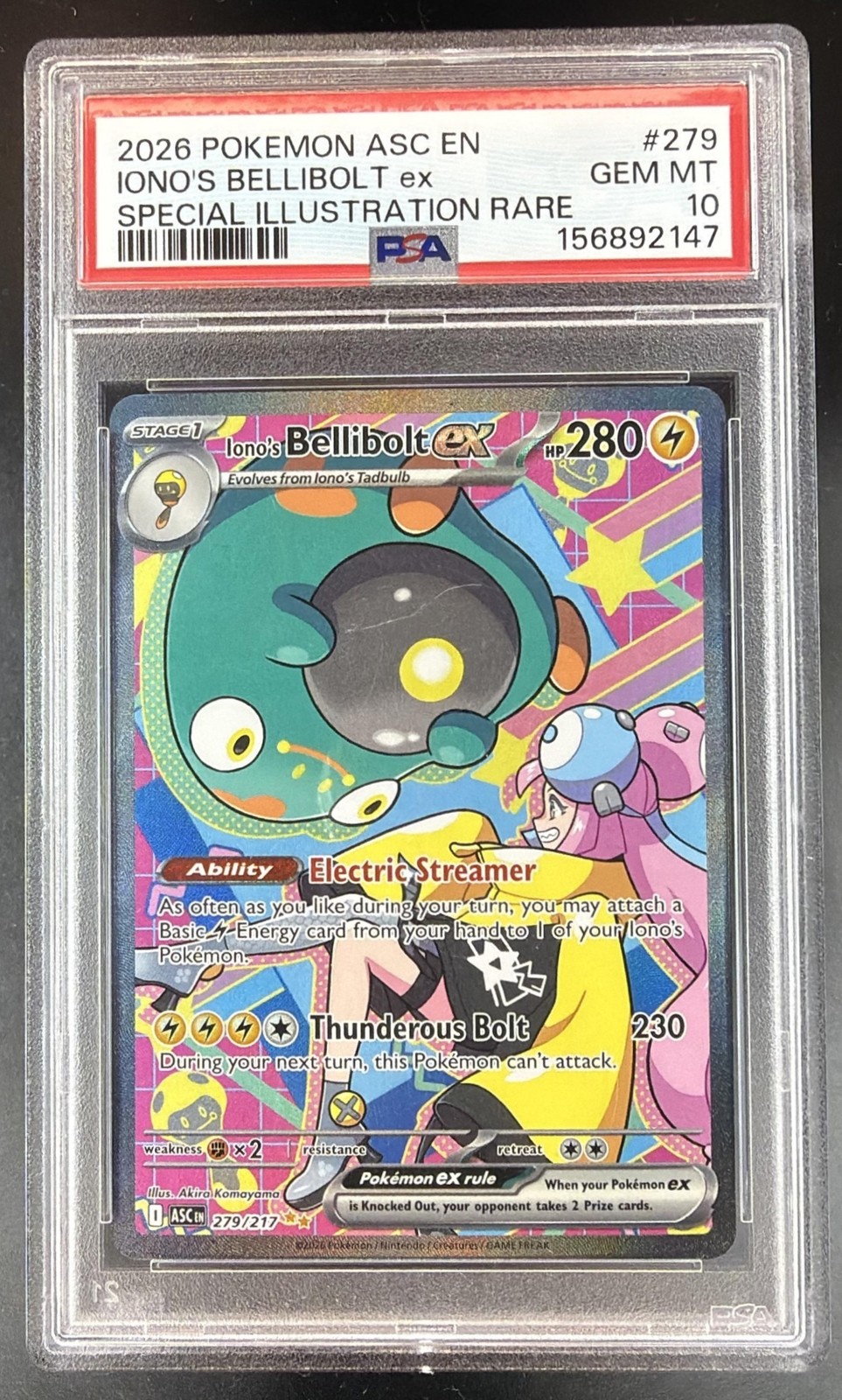 2026 Pokemon Ascended Heroes Iono’s Bellibolt ex 279/217 SIR PSA 10