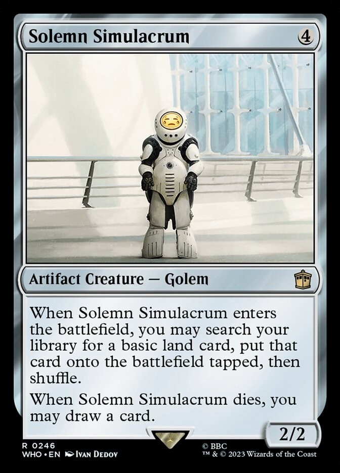 Solemn Simulacrum 0246 Non Foil Rare Doctor Who Commander MTG Near Mint