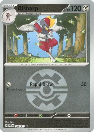 BISHARP (QUICK BALL) 147/217 ASCENDED HEROES COMMON REVERSE HOLO POKEMON SCAV