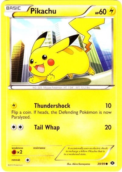 1x Pikachu – 39/99 – Common Moderately Played Pokemon BW – Next Destinies
