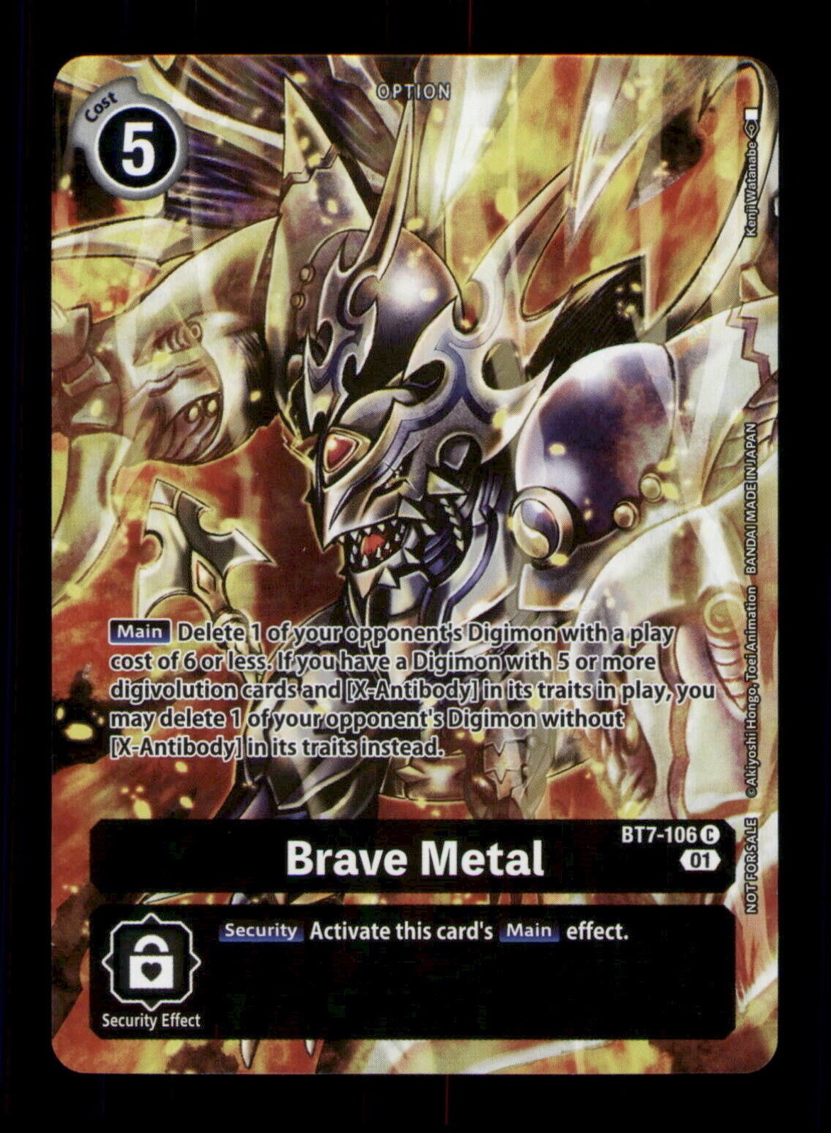Bt7-106 Brave Metal Digimon Black Foil Trading Card TCG CCG