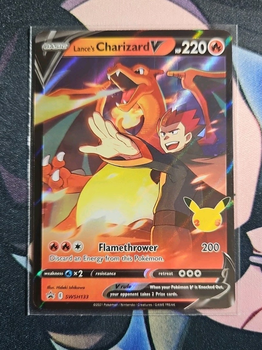 Lances Charizard v SWSH133 Promo Card Celebrations Series, Near Mint Condition