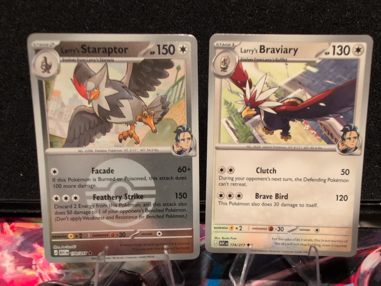 Larry’s Braviary 174/217 Poke Ball Reverse Holo &Paper Card TCG Ascended Heroes