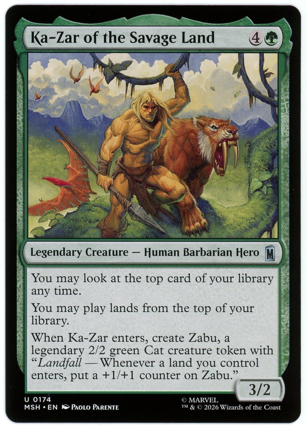 Ka-Zar of the Savage Land – 0174 – Marvel Super Heroes MSH – MTG NM/M