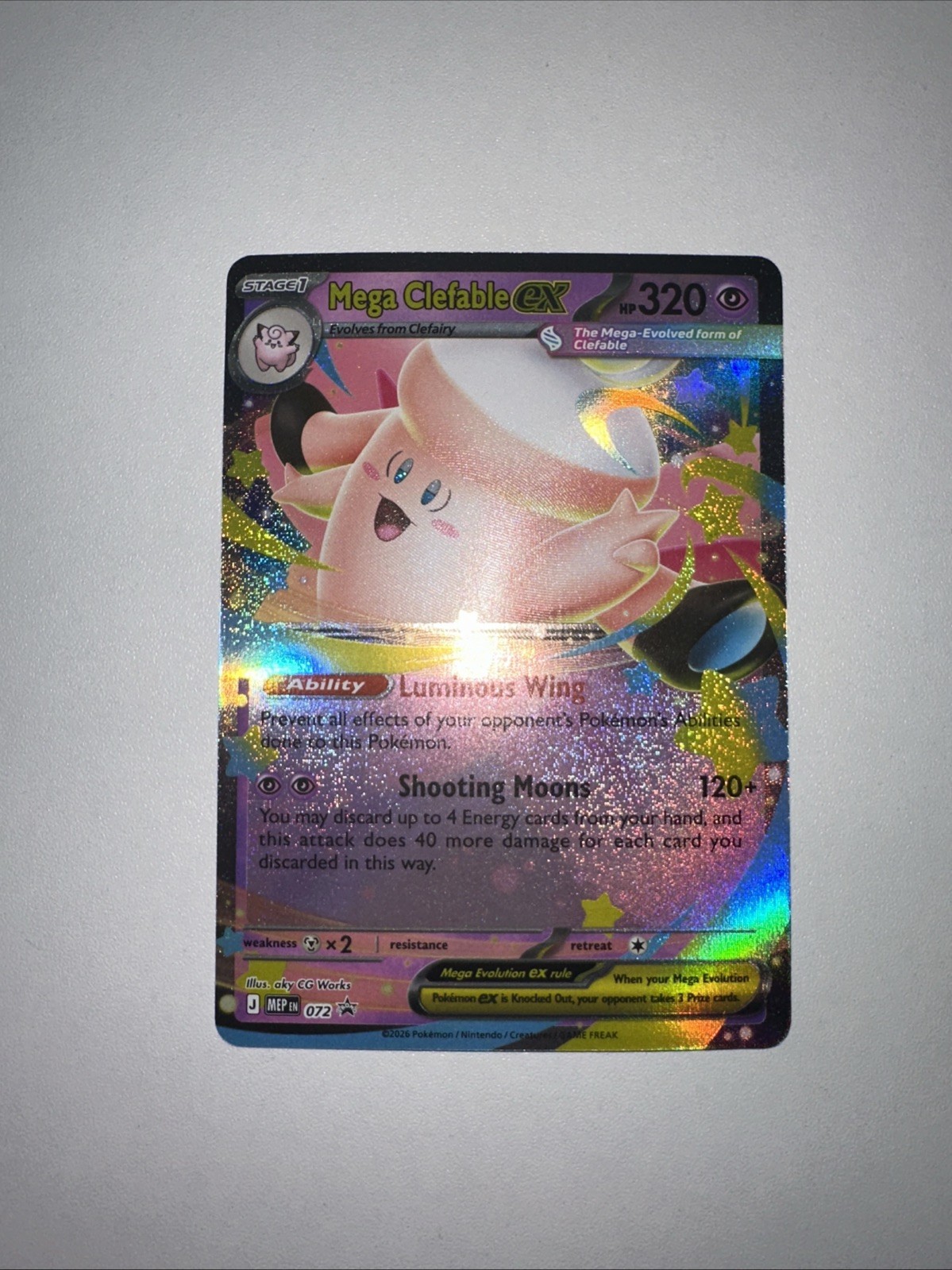 Mega Clefable ex 072 Me: Mega Evolution Promo Holo