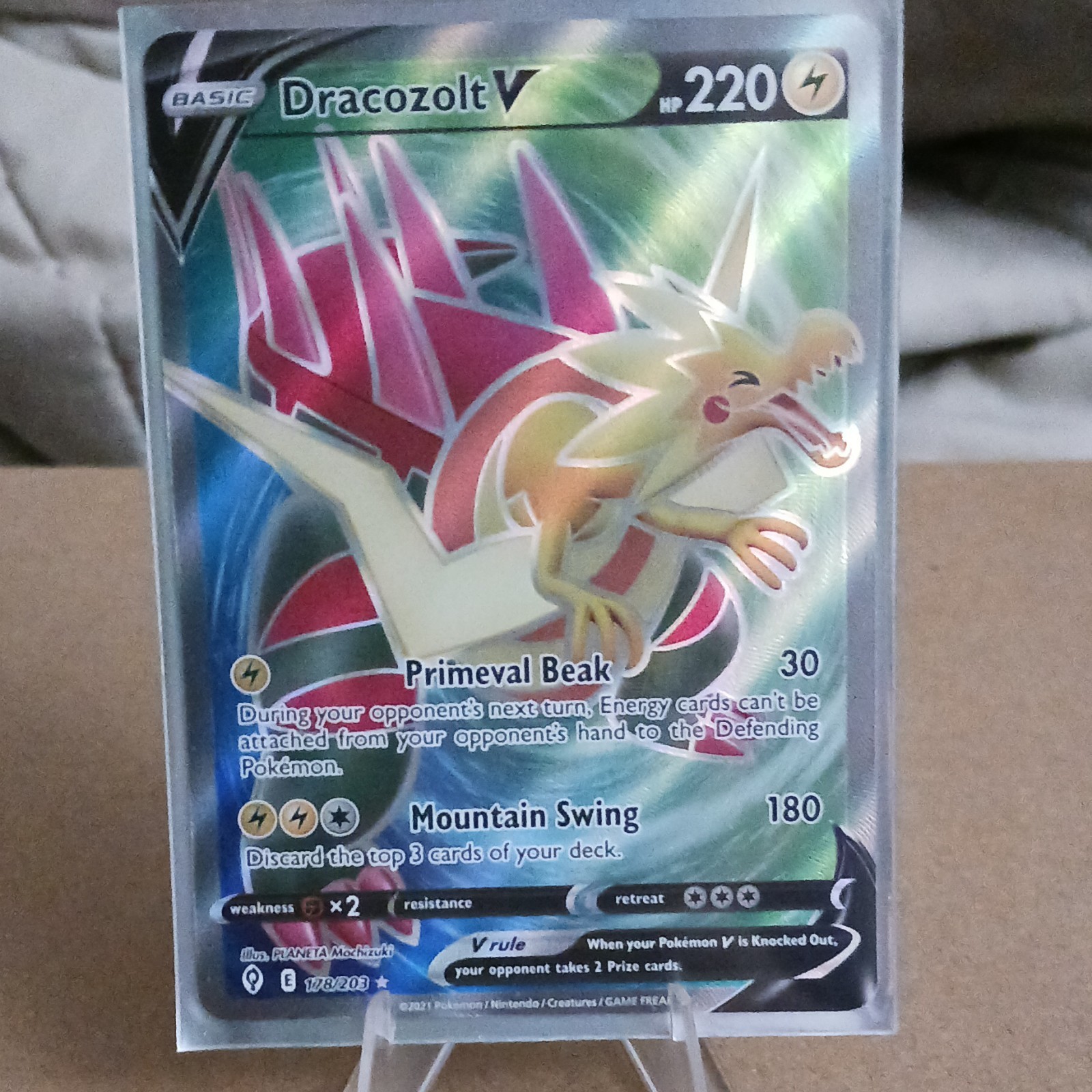 Dracozolt V 178/203 & Dracozolt Vmax 059/203 Pokemon Evolving Skies Full Art NM