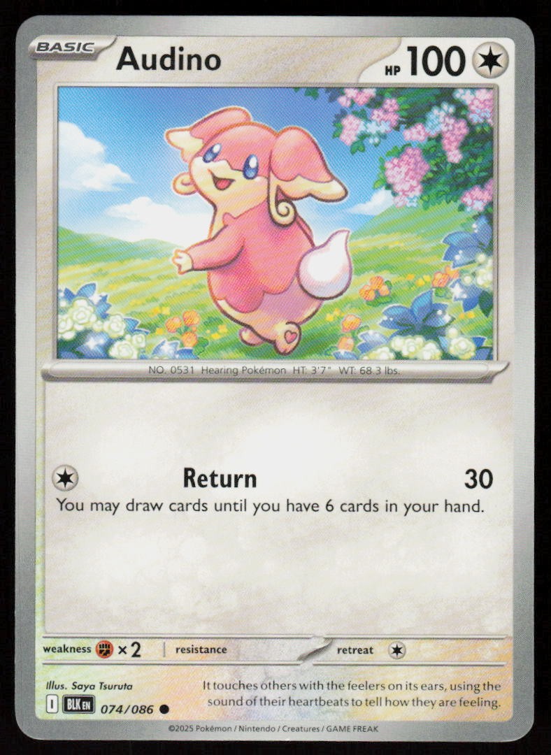 Audino 074/086 Common Black Bolt Pokemon Near Mint