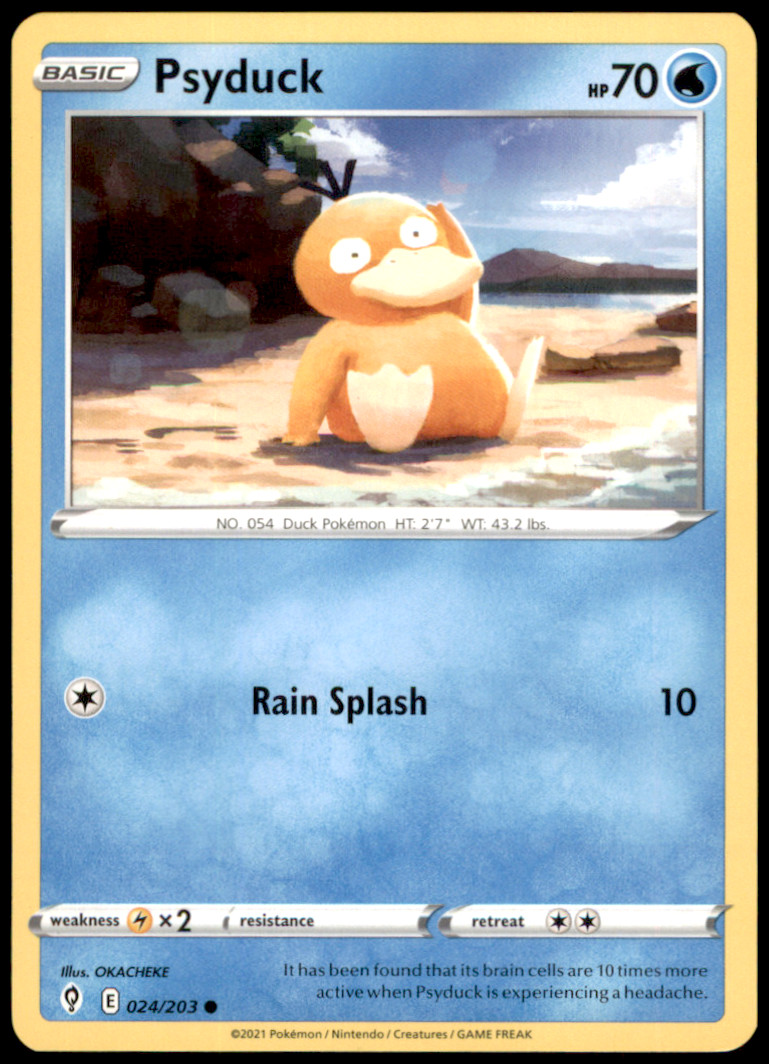 Psyduck Common SWSH07: Evolving Skies 024/203 LP OKACHEKE