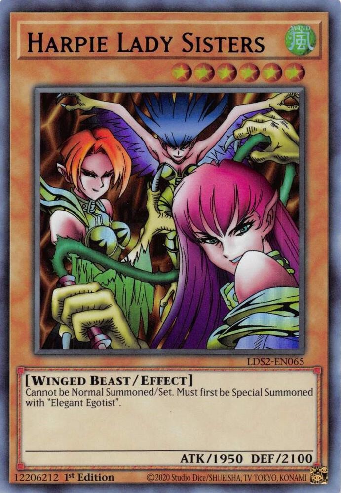 Harpie Lady Sisters (Purple) 1st Edition Ultra Rare LDS2-EN065 NM