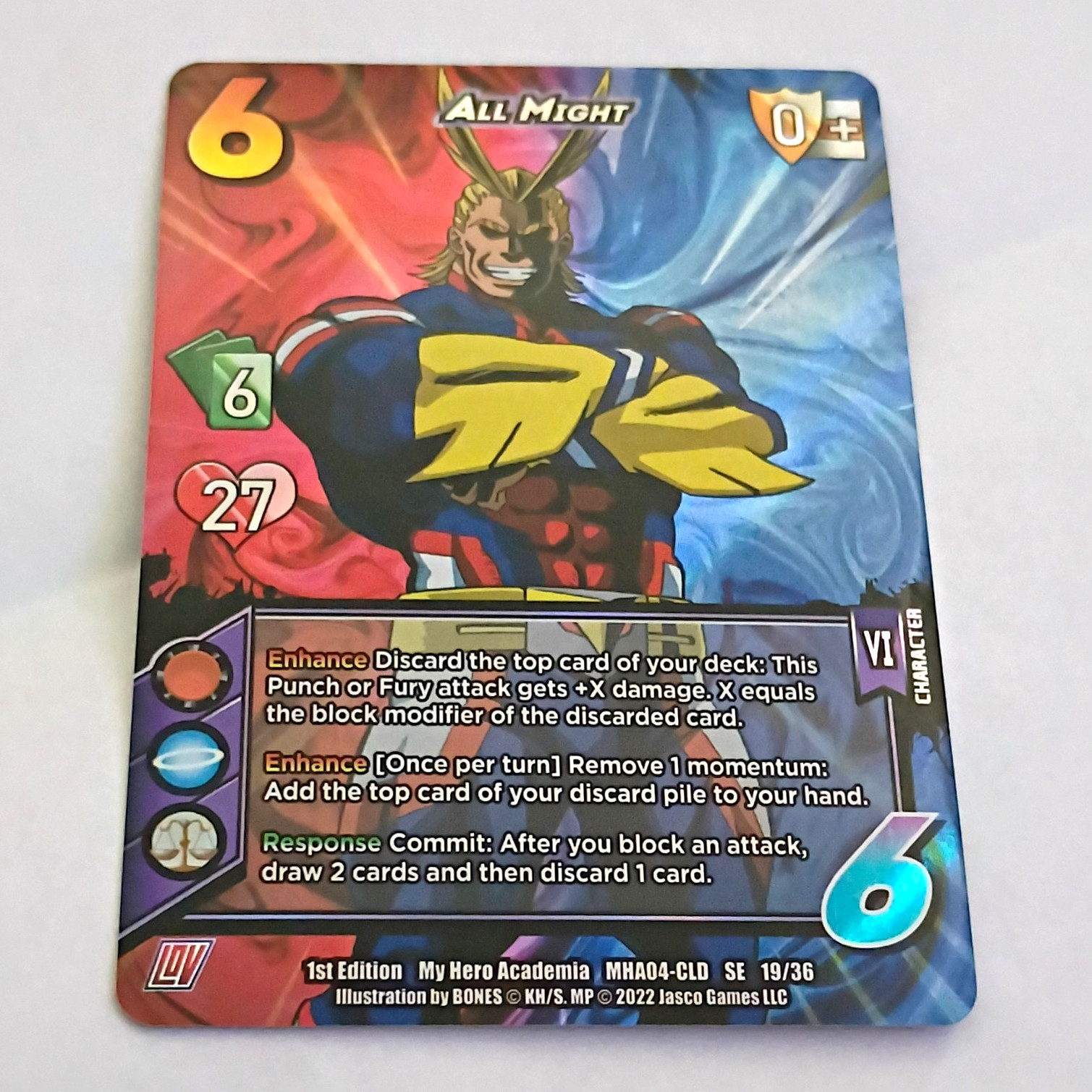 Jasco Games UniVersus My Hero Academia All Might 1st Ed SE Foil 19/36 ENG Mint