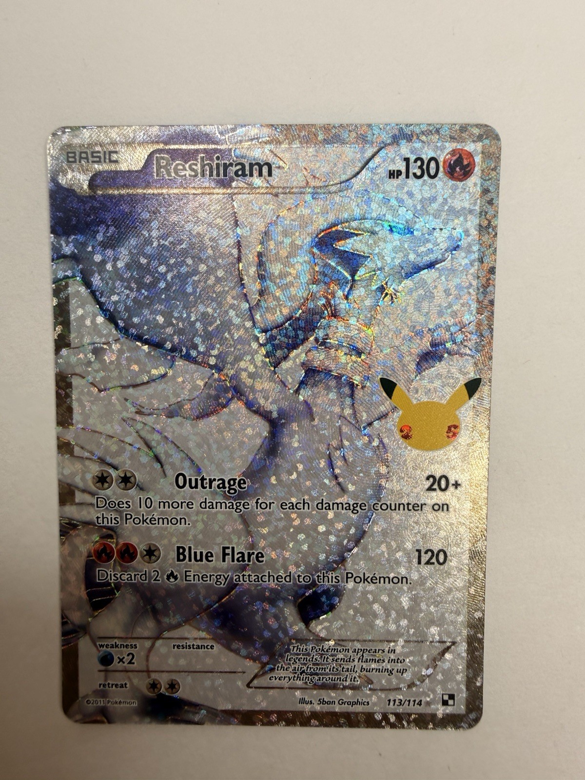 Reshiram 113/114 Celebrations: Classic Collection Holo – MINT!