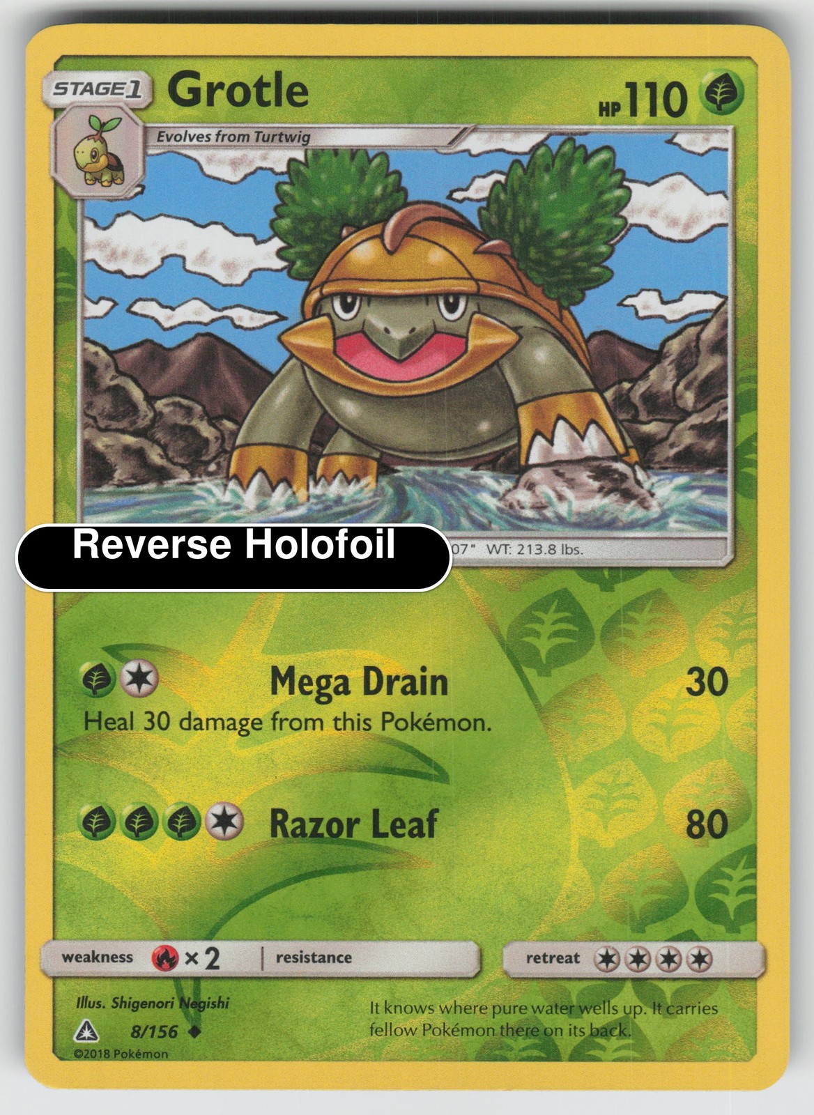 Pokemon – Grotle – Reverse Holofoil [SM05 – 8/156 Near Mint]