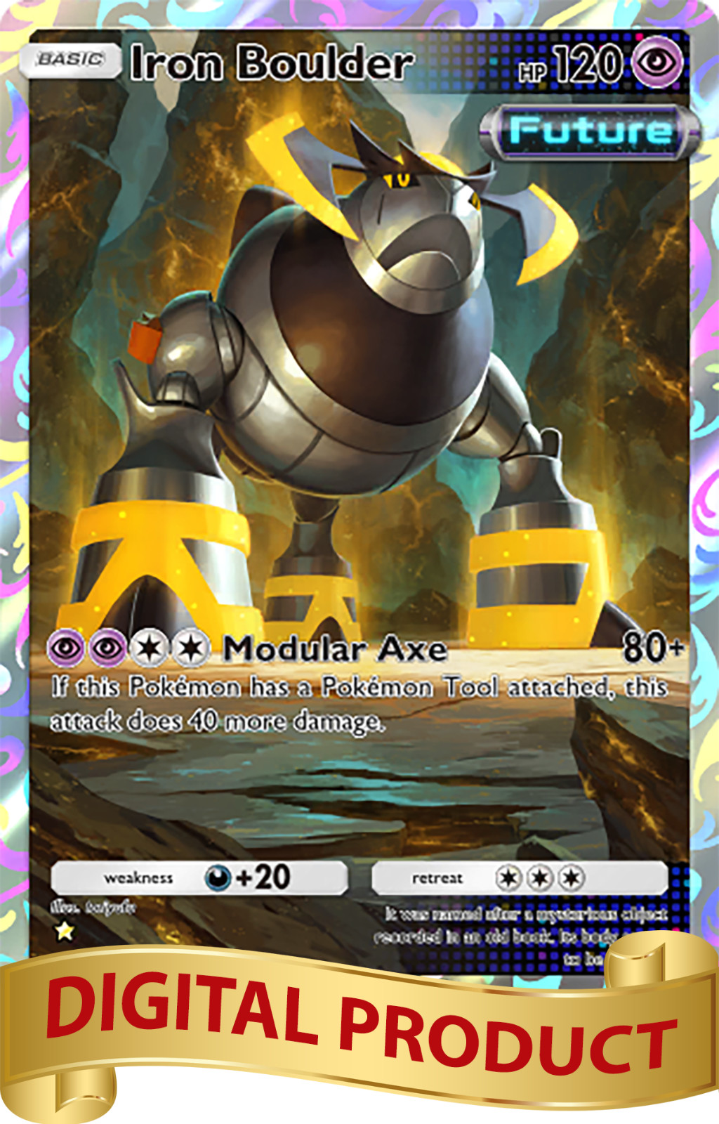 Pokemon Pocket TCG Card Full Art 1 Star Iron Boulder Paradox Drive DIGITAL