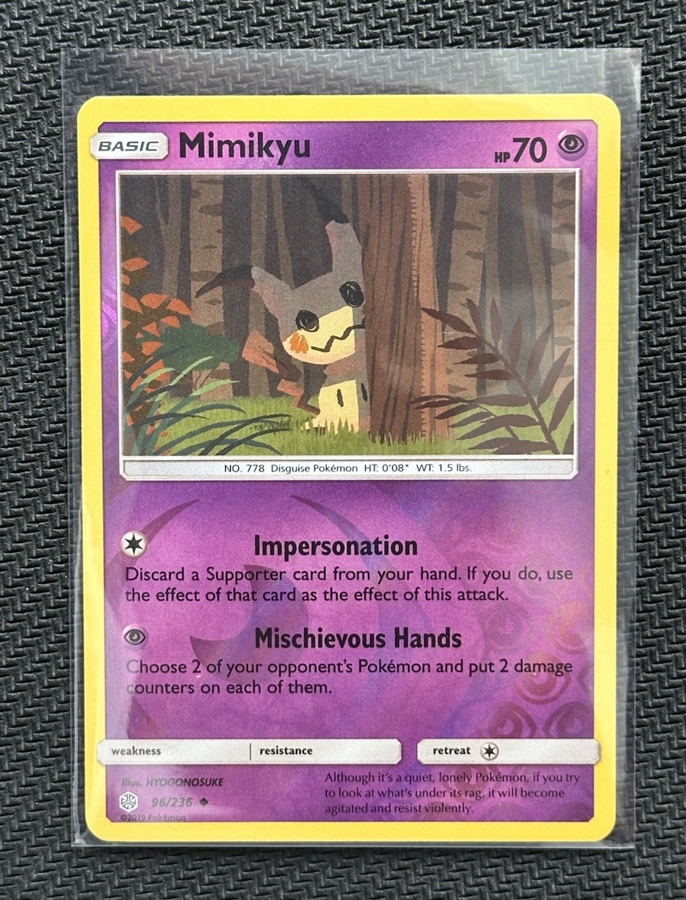 Pokemon Sun & Moon Cosmic Eclipse Mimikyu 96/236 Reverse Holo Uncommon NM