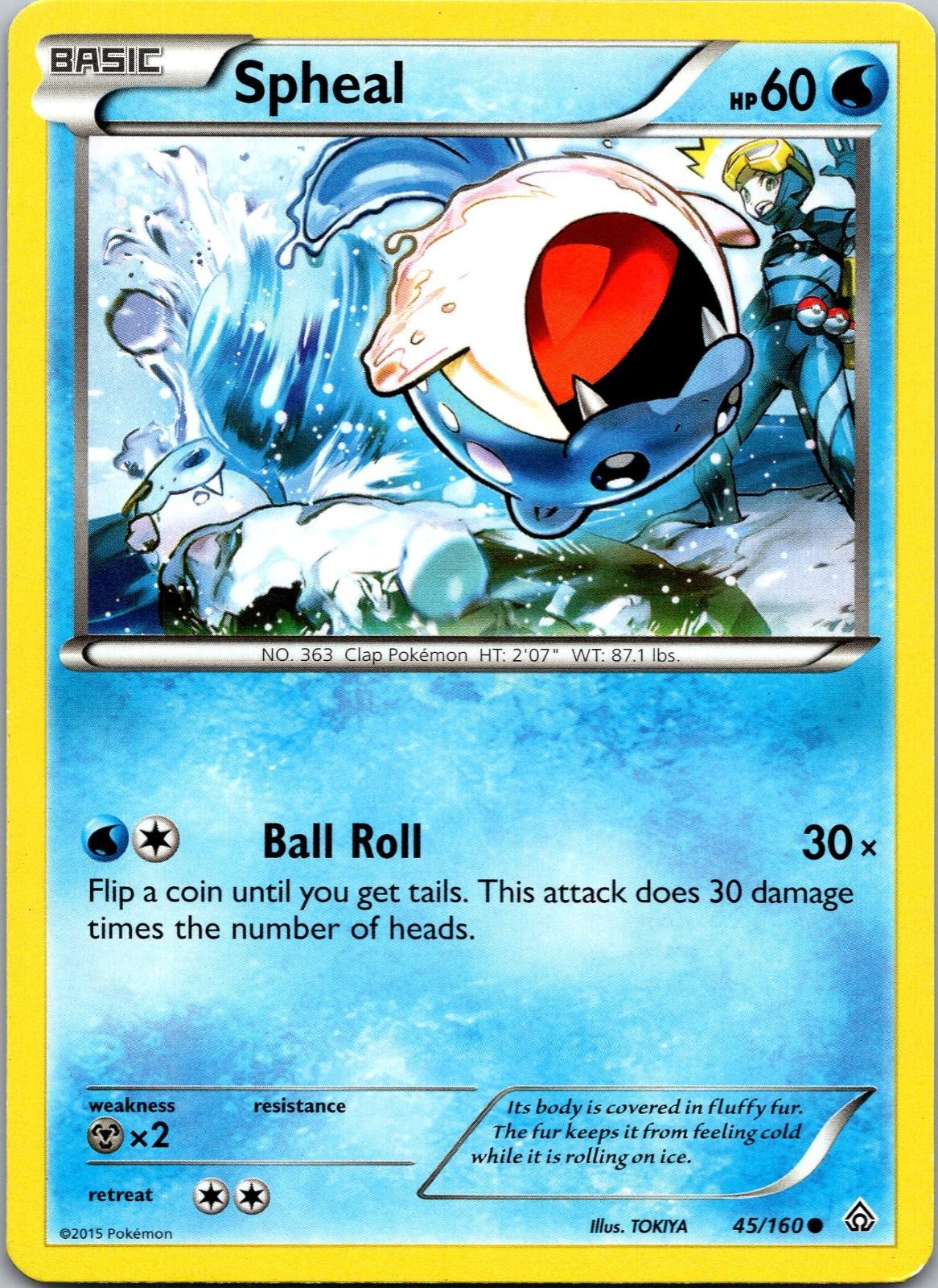 Spheal 45/160 Common Primal Clash Pokemon Lightly Played