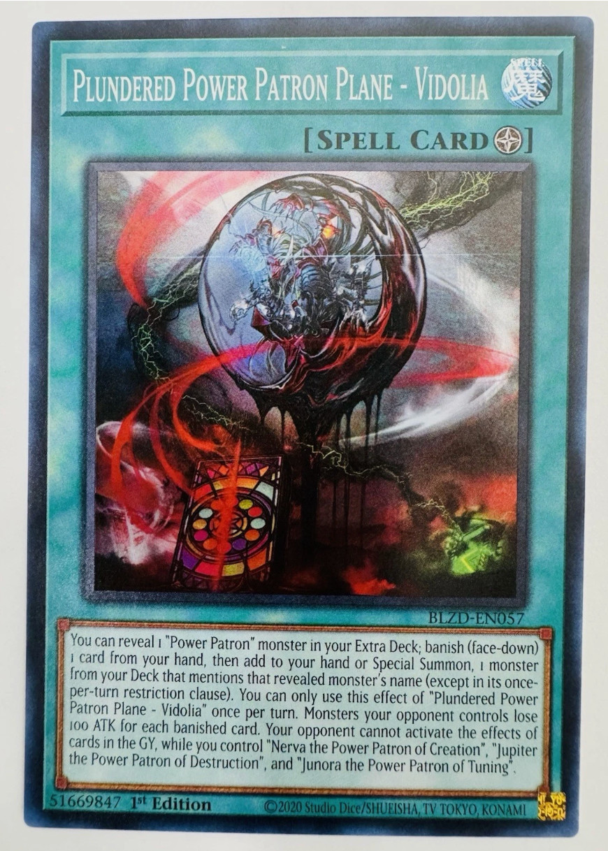 Plundered Power Patron Plane – Vidolia – BLZD-EN057 – Super Rare – Bl. Dom-NM/M