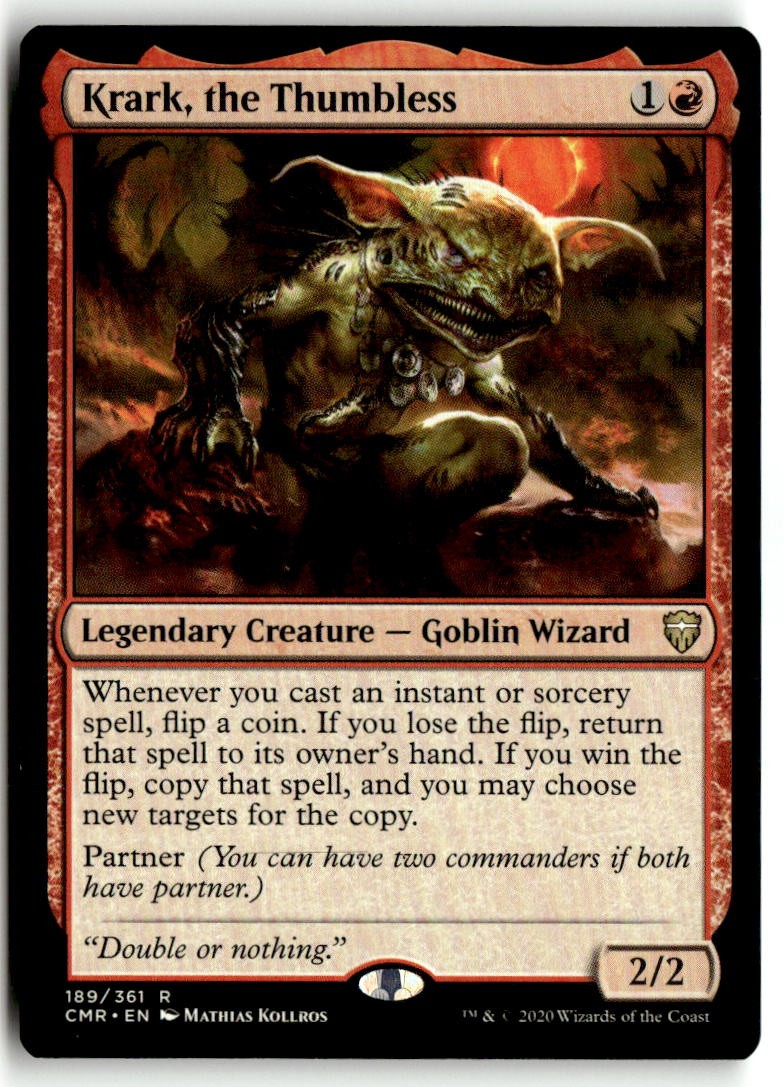 Krark, the Thumbless Lightly Played 189 Commander Legends Magic: The Gathering
