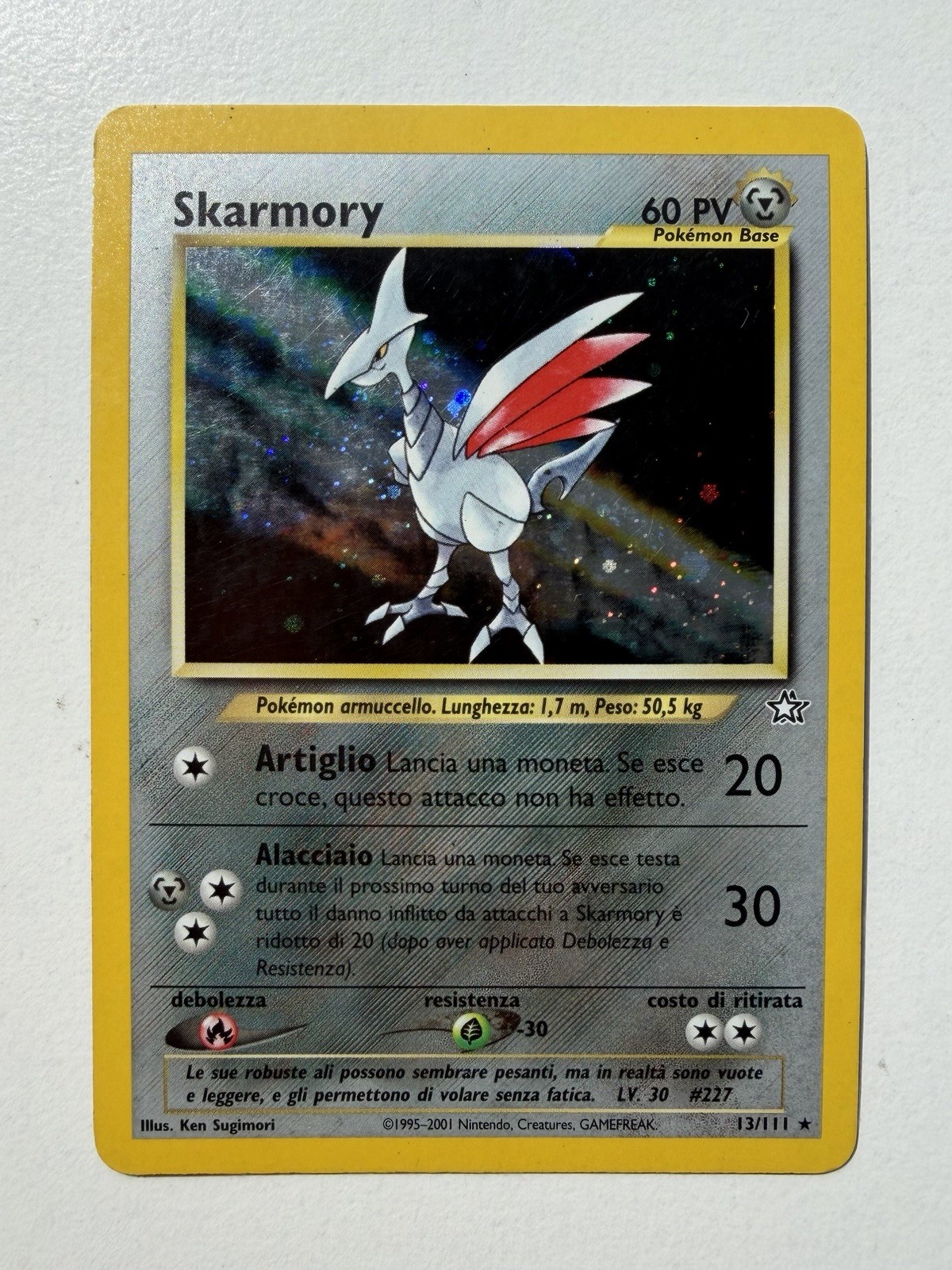 Pokemon Skarmory 13/111 Holo Rare Neo Genesis Italian LP Vintage WOTC