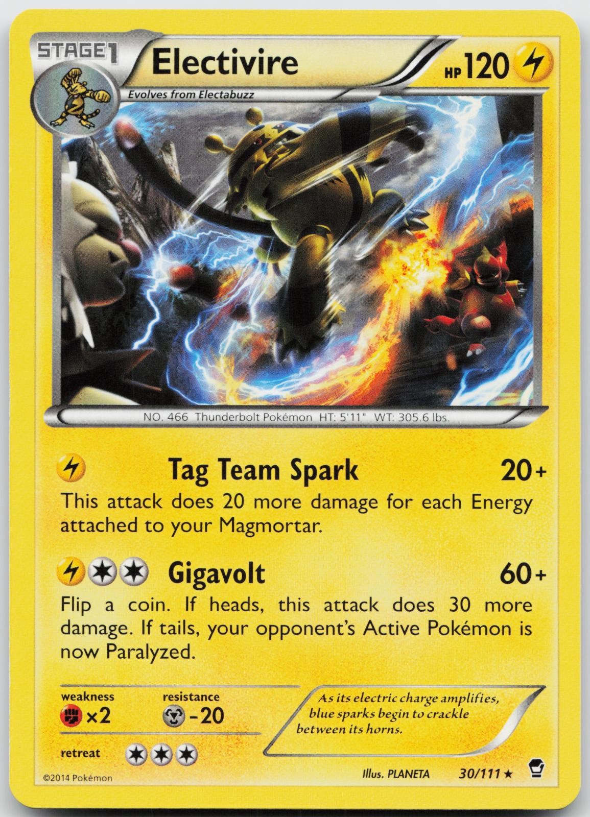 Electivire 30/111 Rare Furious Fists Pokemon Near Mint