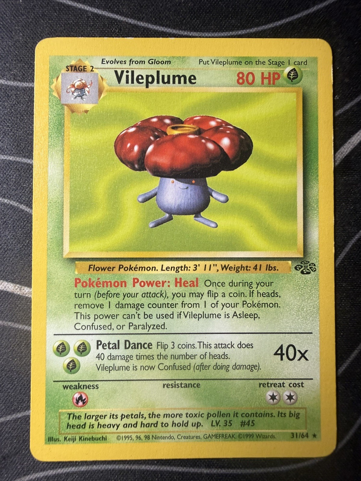 Vileplume 31/64 Rare Jungle Pokemon Unlimited Moderately Played