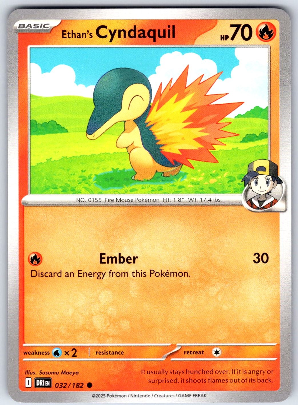 ETHAN’S CYNDAQUIL – Pokemon – Susumu Maeya 032/182 Destined Rivals – NM/M