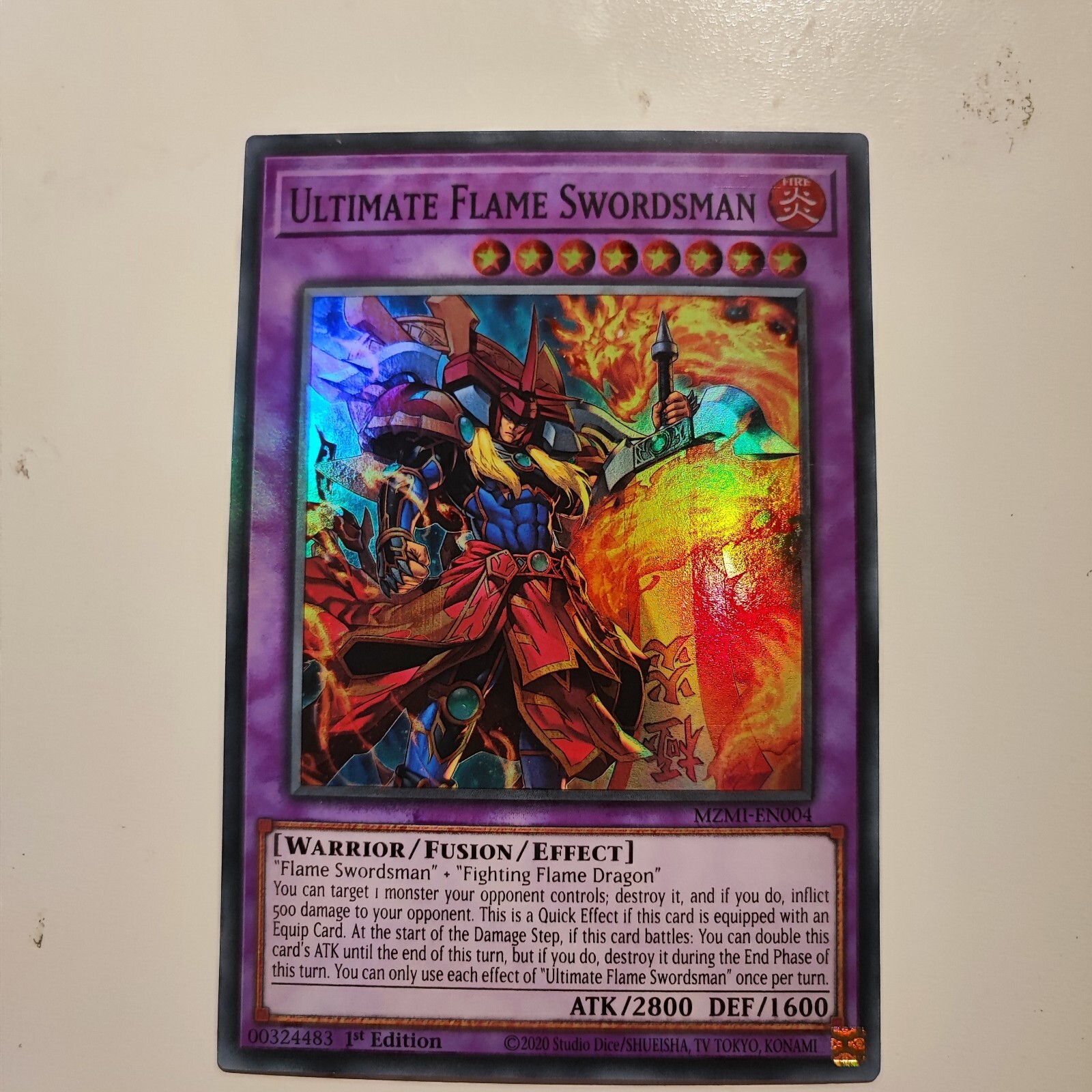 Ultimate Flame Swordsman Mzmi-en004. 1 Edition. NM. YU-GI-OH..