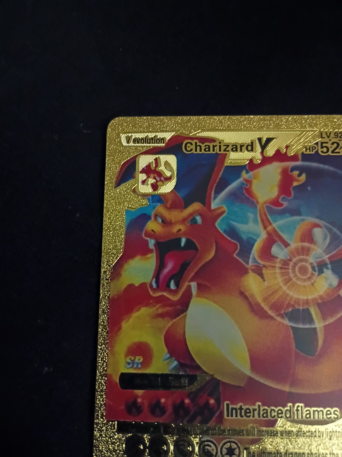 Charizard V HP522 Interlaced Flames Gold Foil Fan Art Card