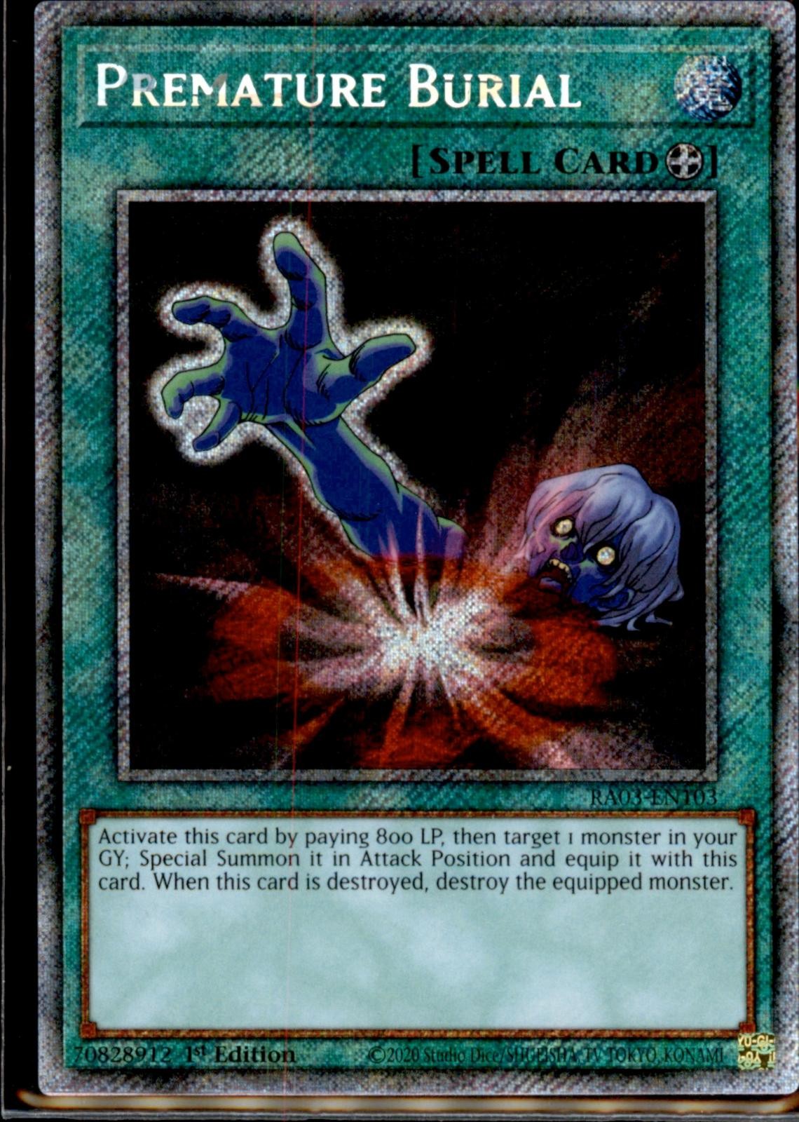 Premature Burial (Platinum Secret Rare) RA03-EN103 NM
