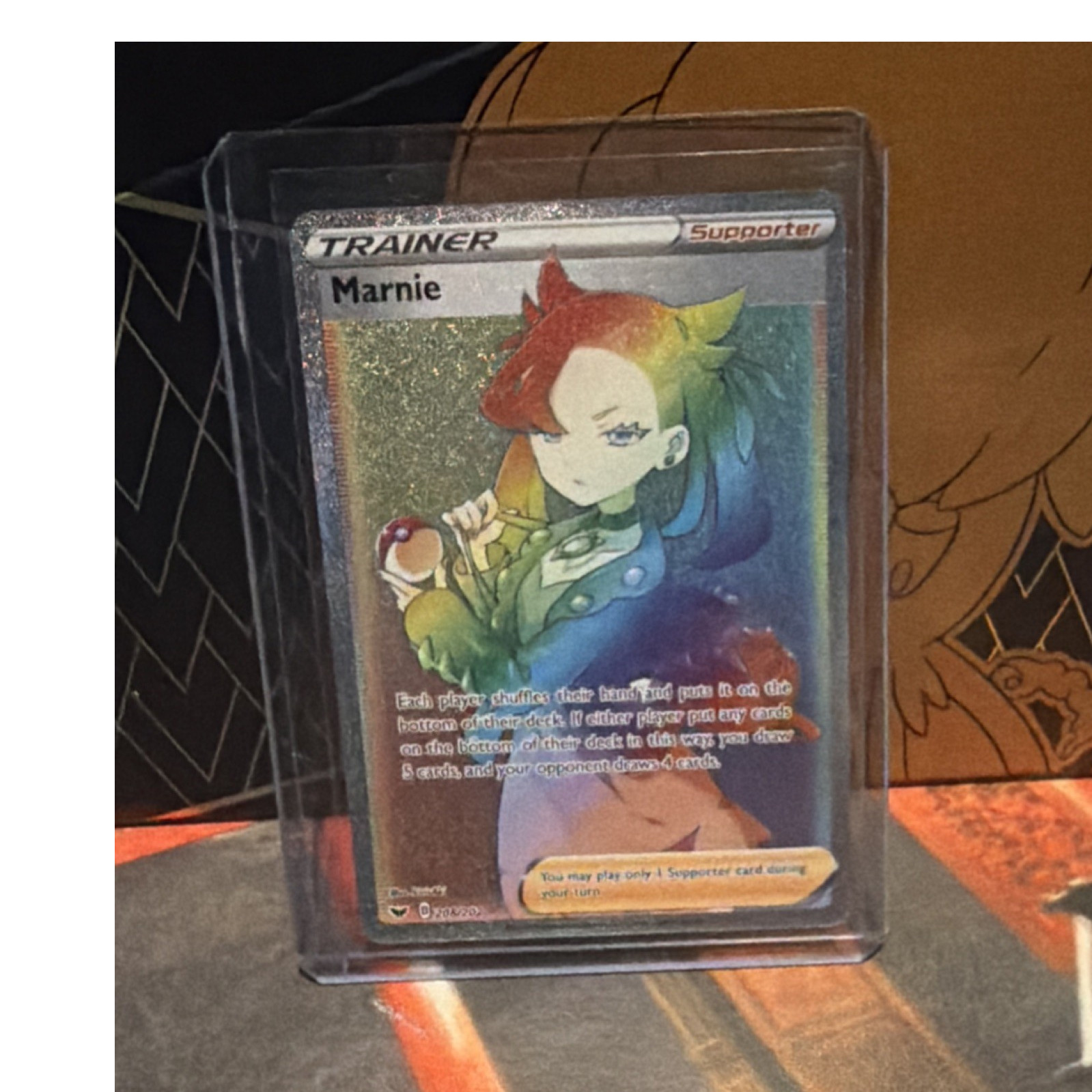 Pokémon TCG Marnie 208/202 Sword & Shield Full Art Holo Trainer Secret Rare