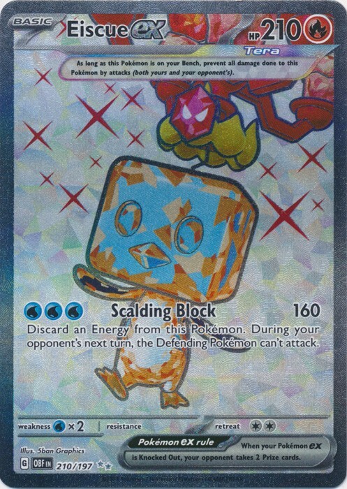 Eiscue ex – 210/197 Ultra Rare Obsidian Flames Pokemon TCG