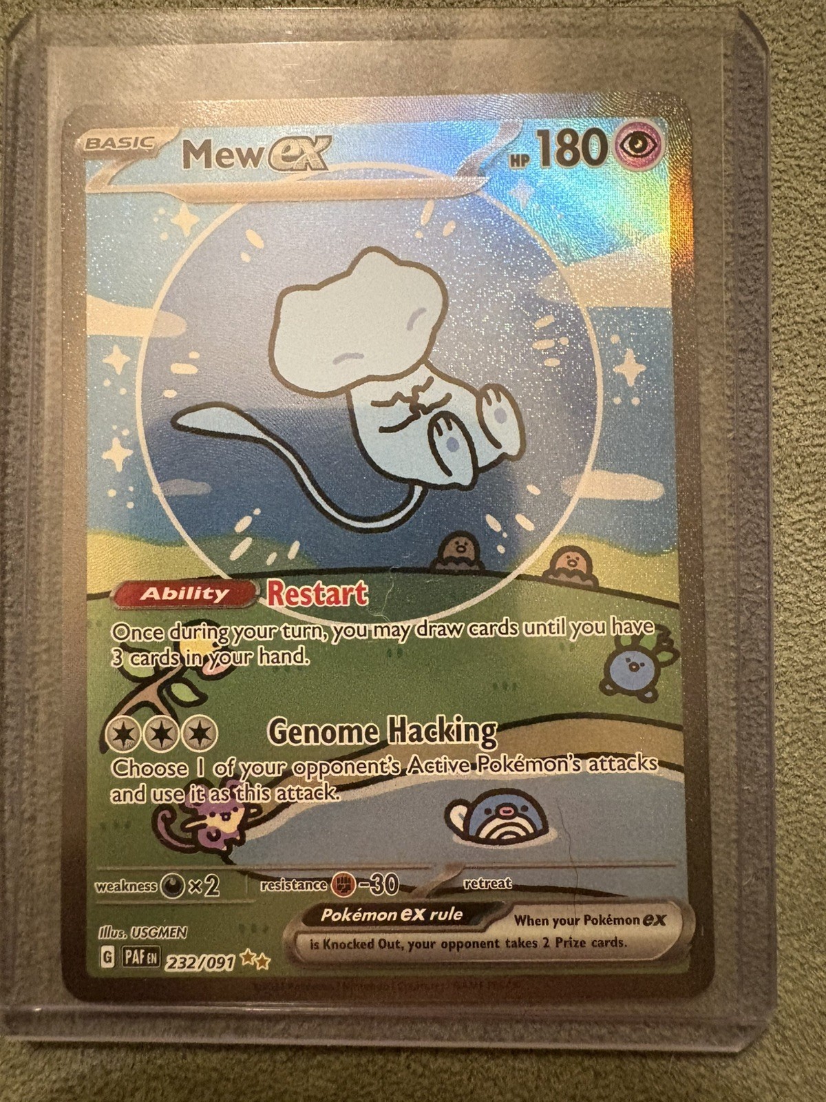 POKEMON BUBBLE MEW EX #232 PALDEAN FATES Special Illustration Rare Holo SIR NM+