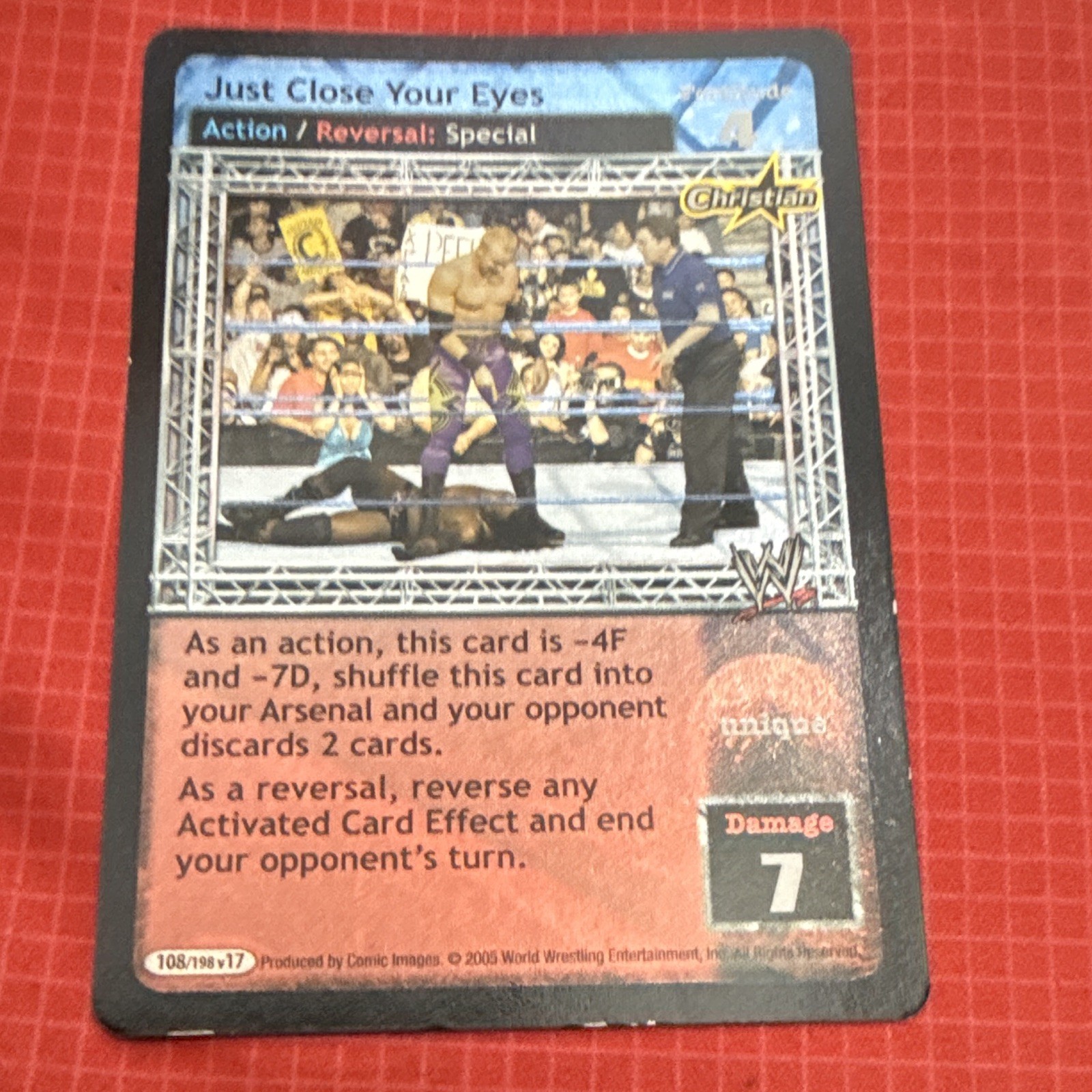 Comic Images Raw Deal WWE Just Close Your Eyes Christian Unique 108/198 v17 ENG