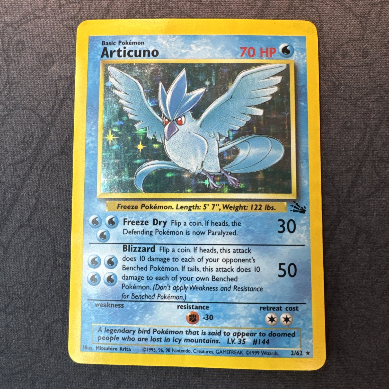 Articuno 2/62 Fossil Holo Pokemon