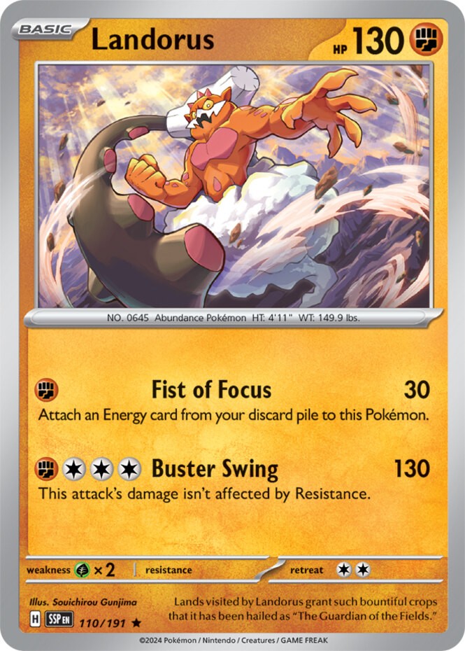 Landorus – 110/191 – Holo Rare – Near Mint – Scarlet & Violet – Surging Sparks