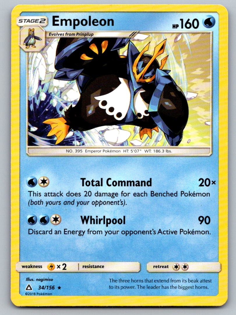 Empoleon 34/156 Rare Ultra Prism Pokemon Lightly Played
