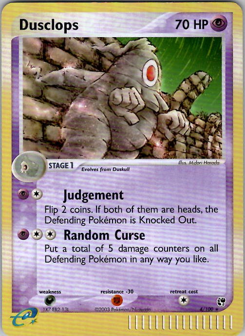 Dusclops Sandstorm 4/100 Reverse Holo NM