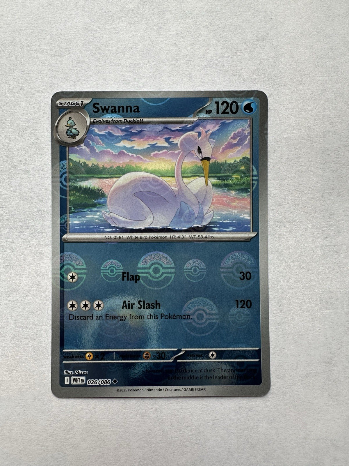 Swanna (Poke Ball Pattern) 026/086 Sv: White Flare Holo