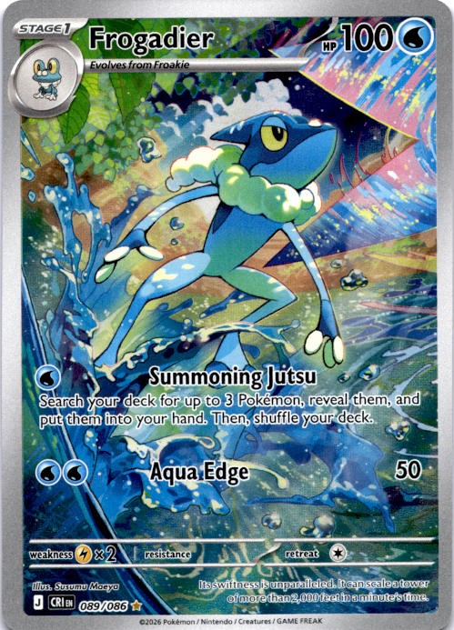 Frogadier 089/086 Shiny Rare ME04: Chaos Rising Pokemon Near Mint