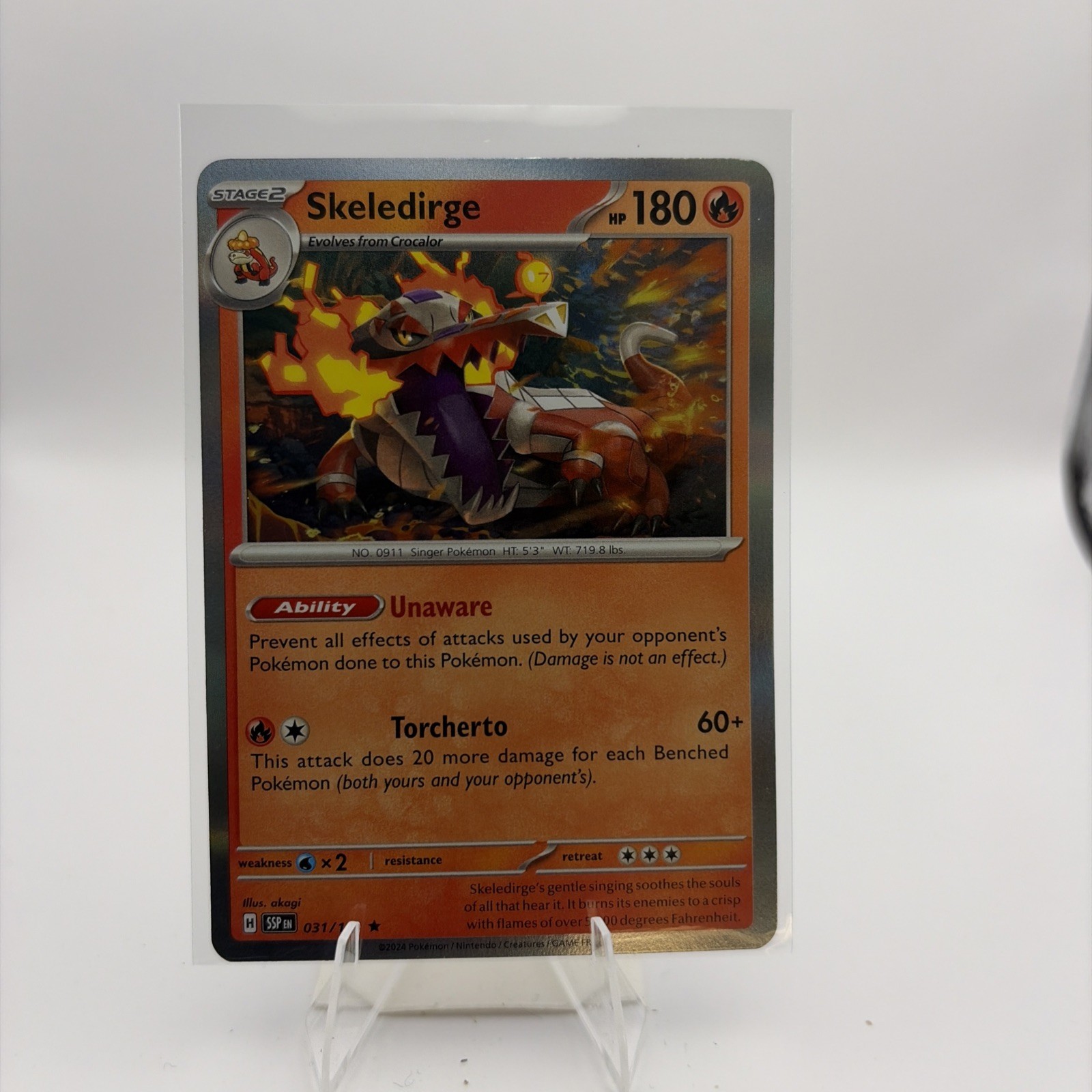 Skeledirge (Surging Sparks 31/191) Cosmos Holo Variant Pokemon TCG card