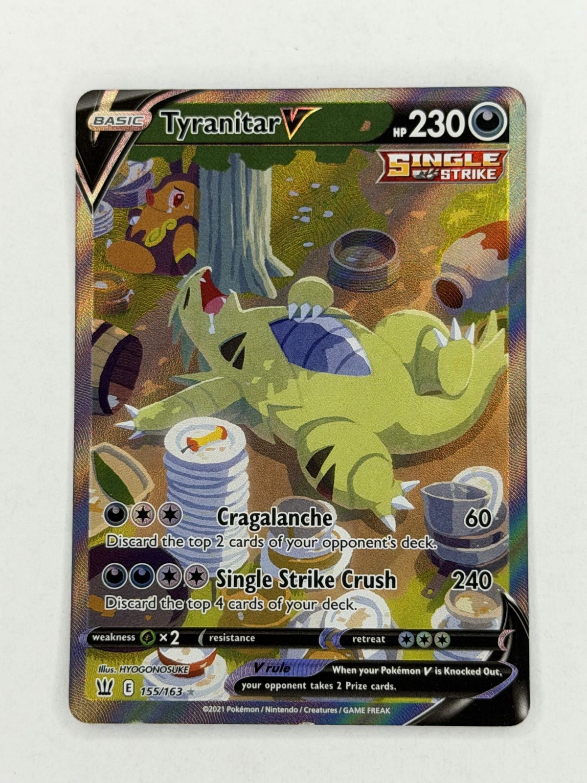 Tyranitar V (Alternate Full Art) 155/163 Swsh05: Battle Styles Holo