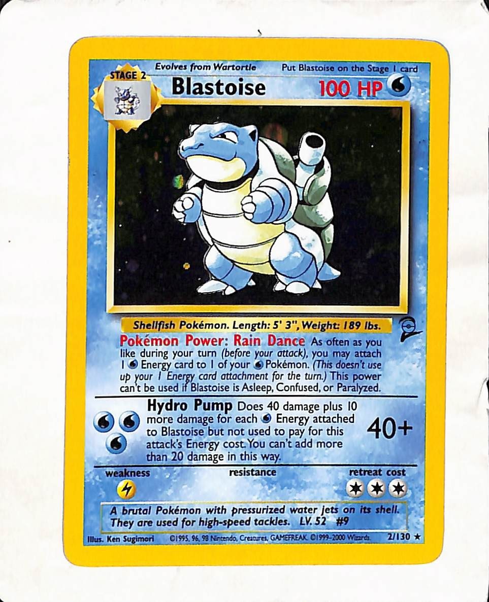 Blastoise 2/102 Base Set Holo Pokemon 1999 LP – Holo RARE- Base Set 1