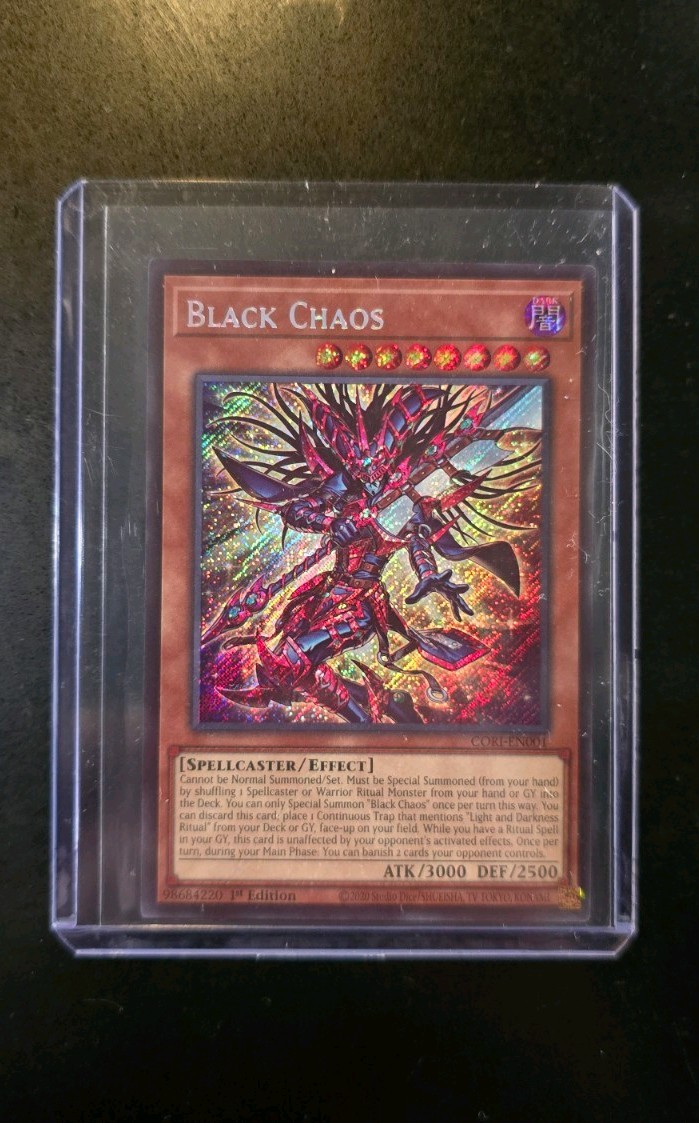 BLACK CHAOS CORI-EN001 CHAOS ORIGINS 1st EDITION SECRET RARE