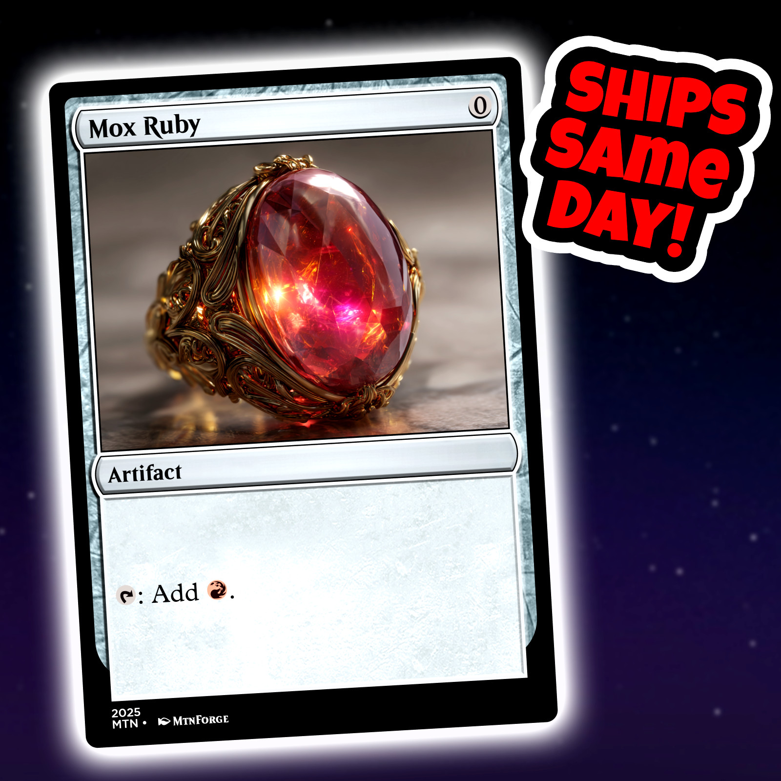 Mox Ruby – Custom Art Magic: The Gathering Playtest Card – Commander EDH